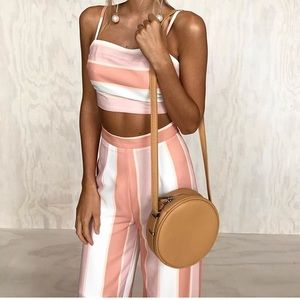 Runaway scout flare stripe highwaisted pants